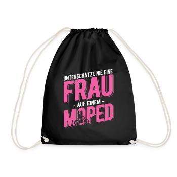 Mofa Geschenk - Turnbeutel - Schwarz - Vorne