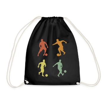Young Football Player Retro Football Fan - Drawstring Bag - black - Front