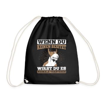 Bullterrier Hunde - Turnbeutel - Schwarz - Vorne