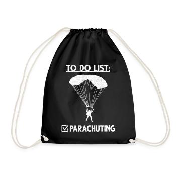 Parachute Skydiver Celebration Adrenaline - Drawstring Bag - black - Front