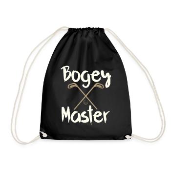 Funny Golfer Geschenk Bogey Master Golfing - Turnbeutel - Schwarz - Vorne
