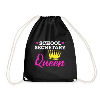 School Secretary Queen - Drawstring Bag - black - Front