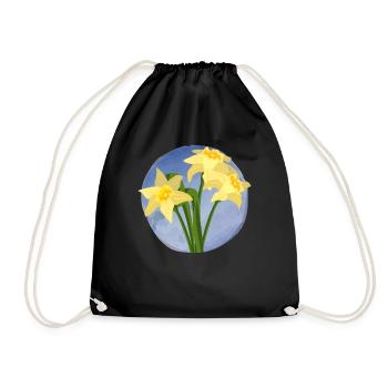 Daffodil Gardener Daffodils Flower Art - Drawstring Bag - black - Front