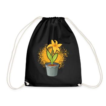 Pot de fleurs de jonquille Jardinier Fleurs jaunes - Sac de sport léger - noir - Devant
