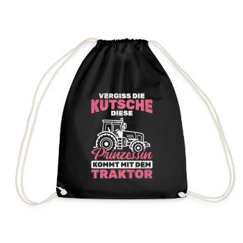 Traktor Bauer - Turnbeutel - Schwarz - Vorne