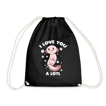 Je t’aime beaucoup Axolotl Salamandre Saint-Valentin - Sac de sport léger - noir - Devant