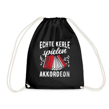 Akkordeon Musik - Turnbeutel - Schwarz - Vorne