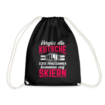 Echte Prinzessinnen Kommen Auf Skiern Skifahrer - Turnbeutel - Schwarz - Vorne