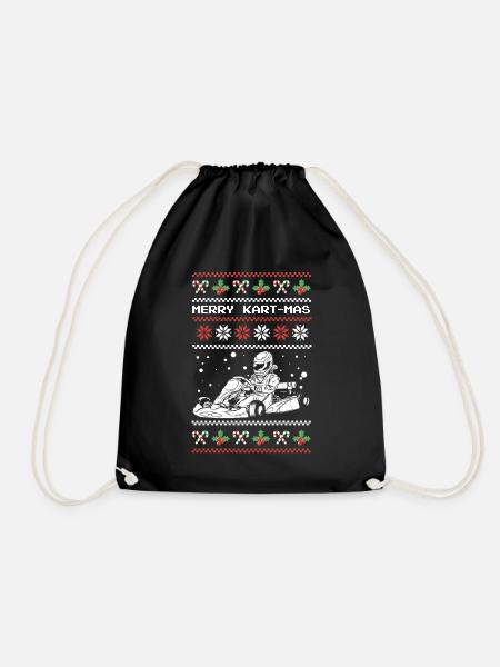 Merry Kart-Mas Gokart Ugly Karting Christmas - Turnbeutel - Schwarz