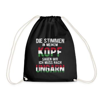 Ungarn Flagge - Turnbeutel - Schwarz - Vorne
