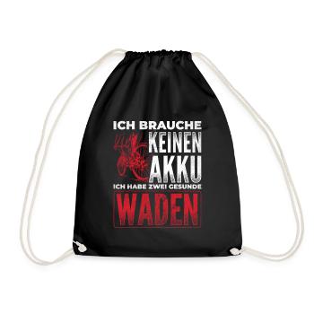 Ich Brauche Keinen Akku Habe Waden Radfahrer - Turnbeutel - Schwarz - Vorne