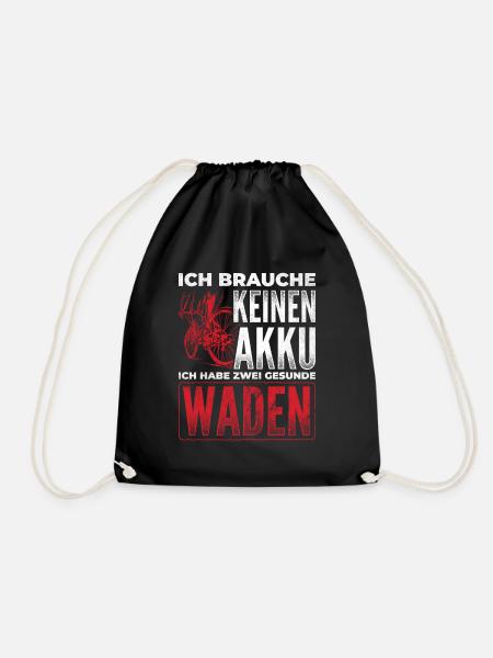 Ich Brauche Keinen Akku Habe Waden Radfahrer - Turnbeutel - Schwarz