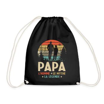 Papa L'homme Le Mythe La Légende - Sac de sport léger - noir - Devant