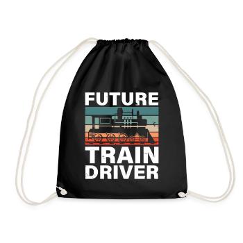 Railroad Train Engineer Future Train Driver - Drawstring Bag - black - Front