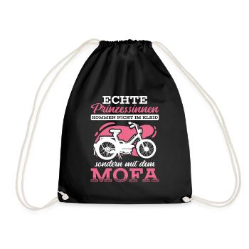 Mofa Moped Geschenk - Turnbeutel - Schwarz - Vorne