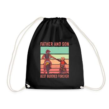 Father And Son Best Buddies Forever Motocross Bike - Turnbeutel - Schwarz - Vorne