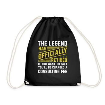 The Legend Has Officially Retired - Drawstring Bag - black - Front