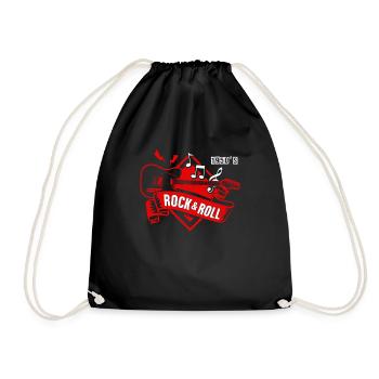 1950s Rock & Roll Rock N' Roll Vintage - Drawstring Bag - black - Front