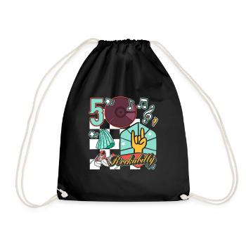 Rockabilly 50s Music Rock N' Roll - Drawstring Bag - black - Front