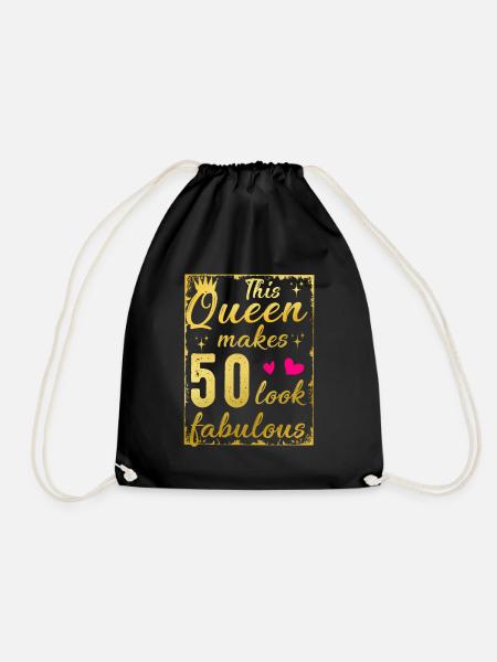 This Queen Makes 50 Look Fabulous 50th Birthday - Turnbeutel - Schwarz