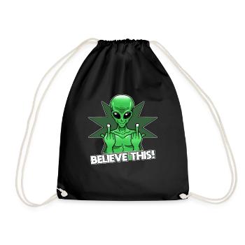 Doigt d’honneur extraterrestre Croyez-le - Sac de sport léger - noir - Devant