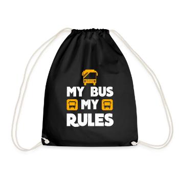 My Bus My Rules Bus Driver - Drawstring Bag - black - Front
