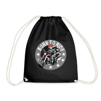 Black Forest Biker Lady Schwarzwald Motorrad - Turnbeutel - Schwarz - Vorne