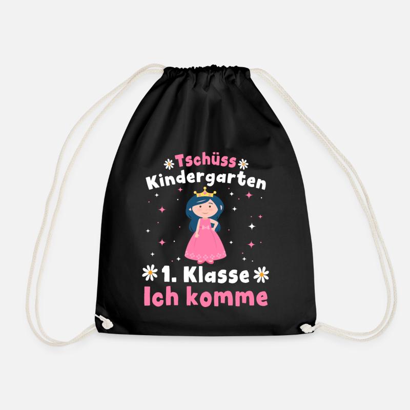 Schulkind 1. Klasse Mädchen Prinzessin Schulanfang - Turnbeutel - Schwarz