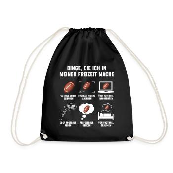 American Football Fan Freizeit Lustig Football - Turnbeutel - Schwarz - Vorne