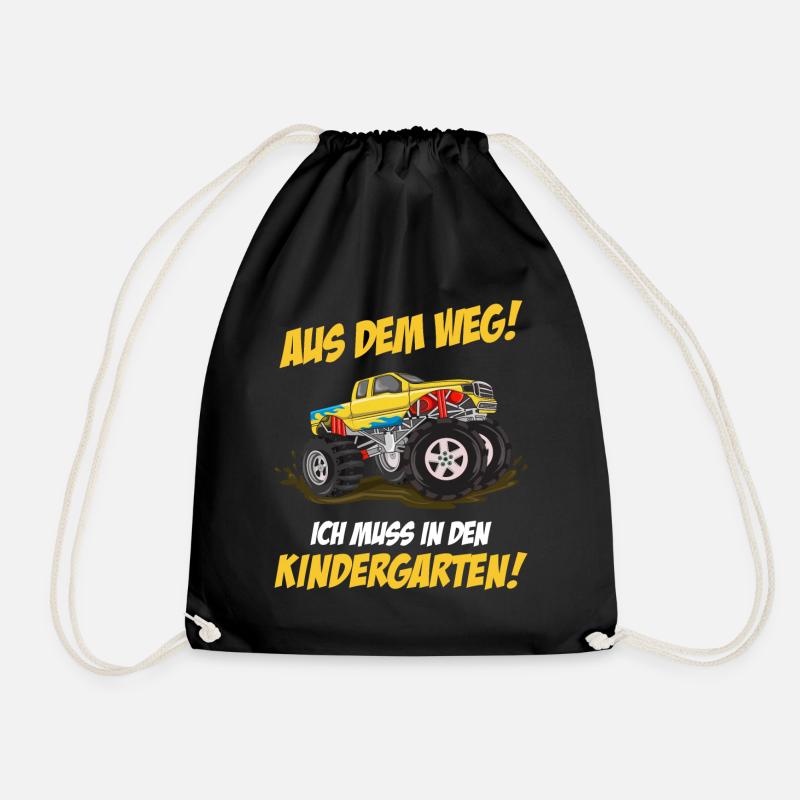 Kindergarten Jungen Monstertruck - Turnbeutel - Schwarz