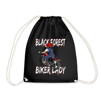 Black Forest Biker Lady Schwarzwald Motorrad - Turnbeutel - Schwarz - Vorne