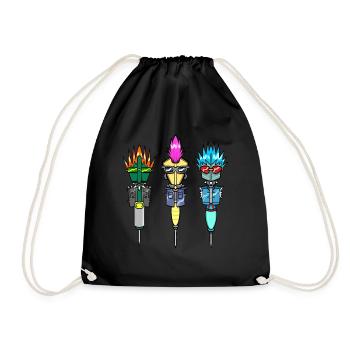 Dart Player Darts Pfeile Punk Haar Dartboard Darts - Turnbeutel - Schwarz - Vorne