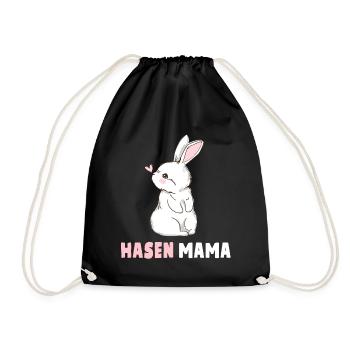 Hasen Mama Ostern Süßes Kaninchen Hasenmama - Turnbeutel - Schwarz - Vorne