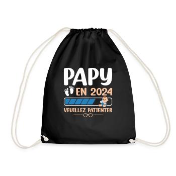 Papy En 2024 Veuillez Patienter - Sac de sport léger - noir - Devant