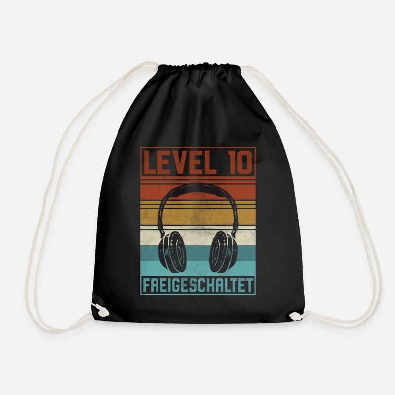 10. Geburtstag Junge Gamer Level 10 Jahre - Turnbeutel - Schwarz