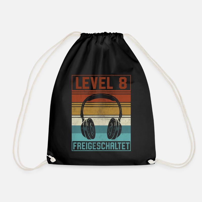 8. Geburtstag Junge Gamer Level 8 Jahre - Turnbeutel - Schwarz