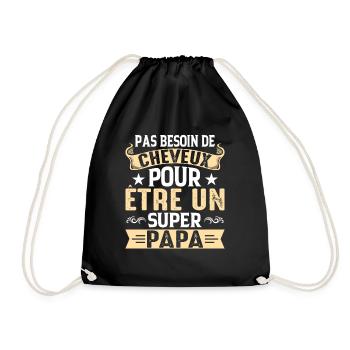 Pas Besoin De Cheveux Pour Être Un Super Papa - Sac de sport léger - noir - Devant
