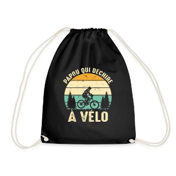 Papou Qui Déchire À Vélo - Sac de sport léger - noir - Devant