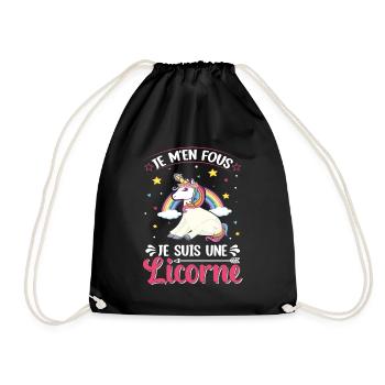 Je M'en Fous Je Suis Une Licorne - Sac de sport léger - noir - Devant