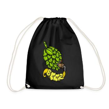 Amateur de bière Alcool Boire du houblon avec de la bière pression - Sac de sport léger - noir - Devant