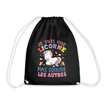Je Suis Une Licorne Pas Comme Les Autres - Sac de sport léger - noir - Devant