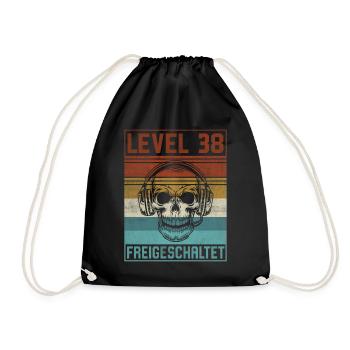 38. Geburtstag Gamer Level 38 Jahre - Turnbeutel - Schwarz - Vorne