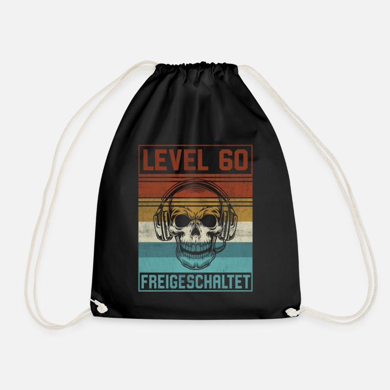 60. Geburtstag Gamer Level 60 Jahre - Turnbeutel - Schwarz