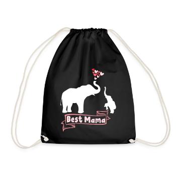 Best Elephant Mama Mama - Drawstring Bag - black - Front