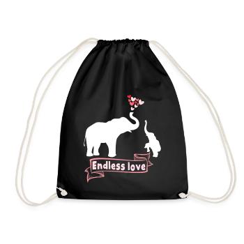 Éléphant Maman Enfants Mignon Maman - Sac de sport léger - noir - Devant