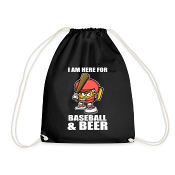 BaseballPlayer Beer Mug Pitcher Baseball & Beer - Drawstring Bag - black - Front