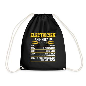 Le Tarif Horaire D'un Électricien - Sac de sport léger - noir - Devant