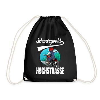 Schwarzwaldhochstraße Schwarzwald Motorrad - Turnbeutel - Schwarz - Vorne