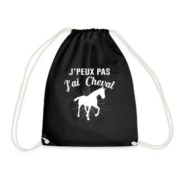 Cheval Équitation Poney Anniversaire Jument Cadeau - Sac de sport léger - noir - Devant