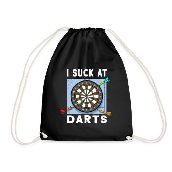 Dart Dartboard Darts Spieler I Suck At Darts - Turnbeutel - Schwarz - Vorne